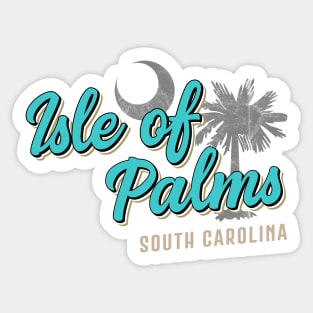 Isle of Palms South Carolina Vintage Script Palmetto Sticker